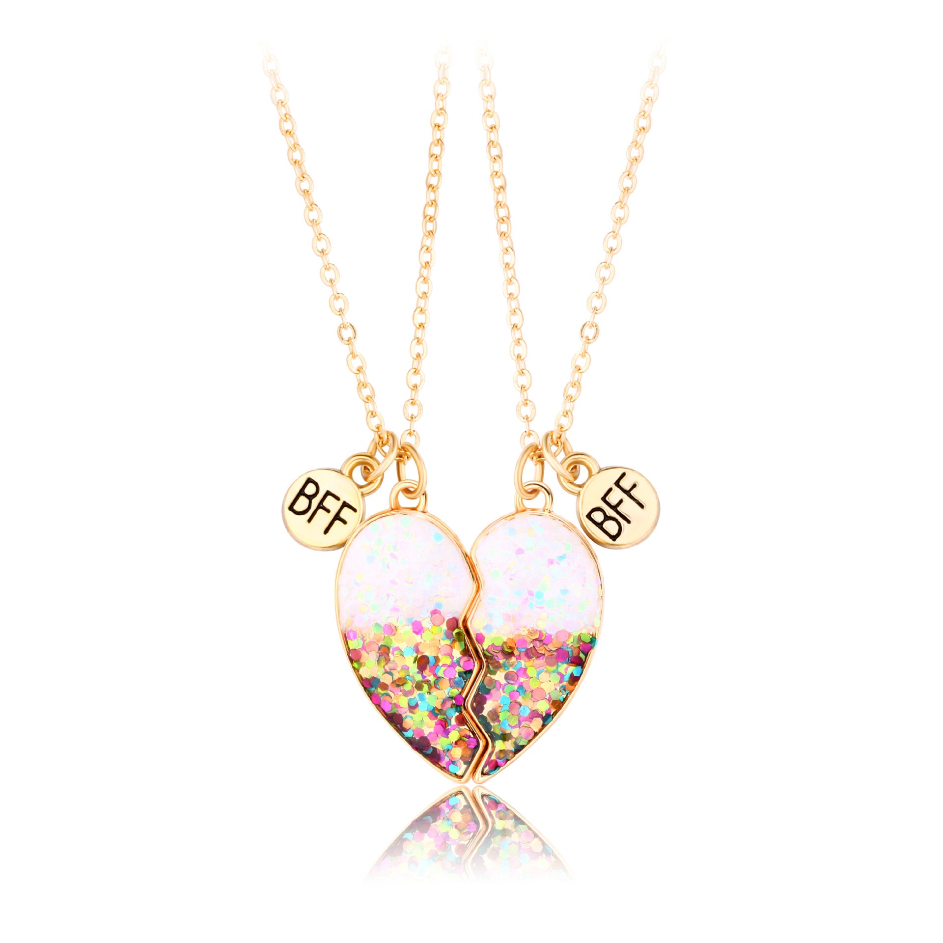 Wholesale Drip Oil Magnet Love Heart Pair Alloy Necklaces